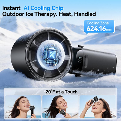 4-in-1 portable refrigeration handheld turbo fan with 200 speed settings