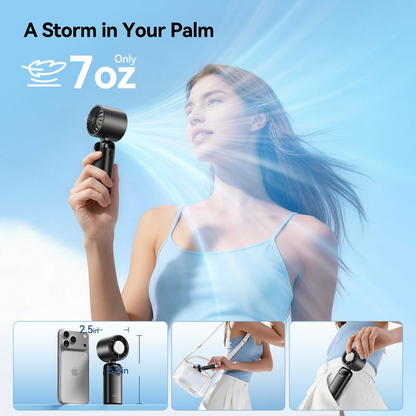 4-in-1 portable refrigeration handheld turbo fan with 200 speed settings