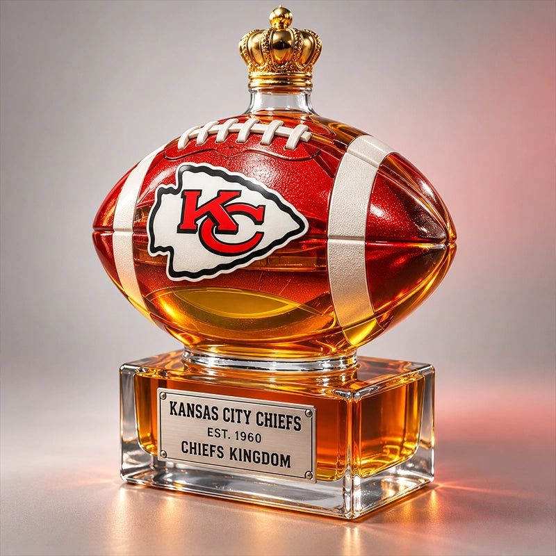 Football-Shaped Whiskey Bottle Display