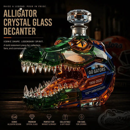 Crocodile Head Glass Liquor Bottle – product image 3