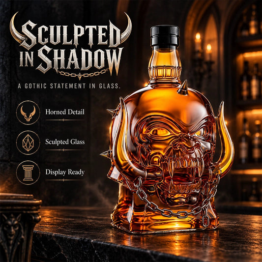 Horned Skull Glass Whiskey Decanter image 1
