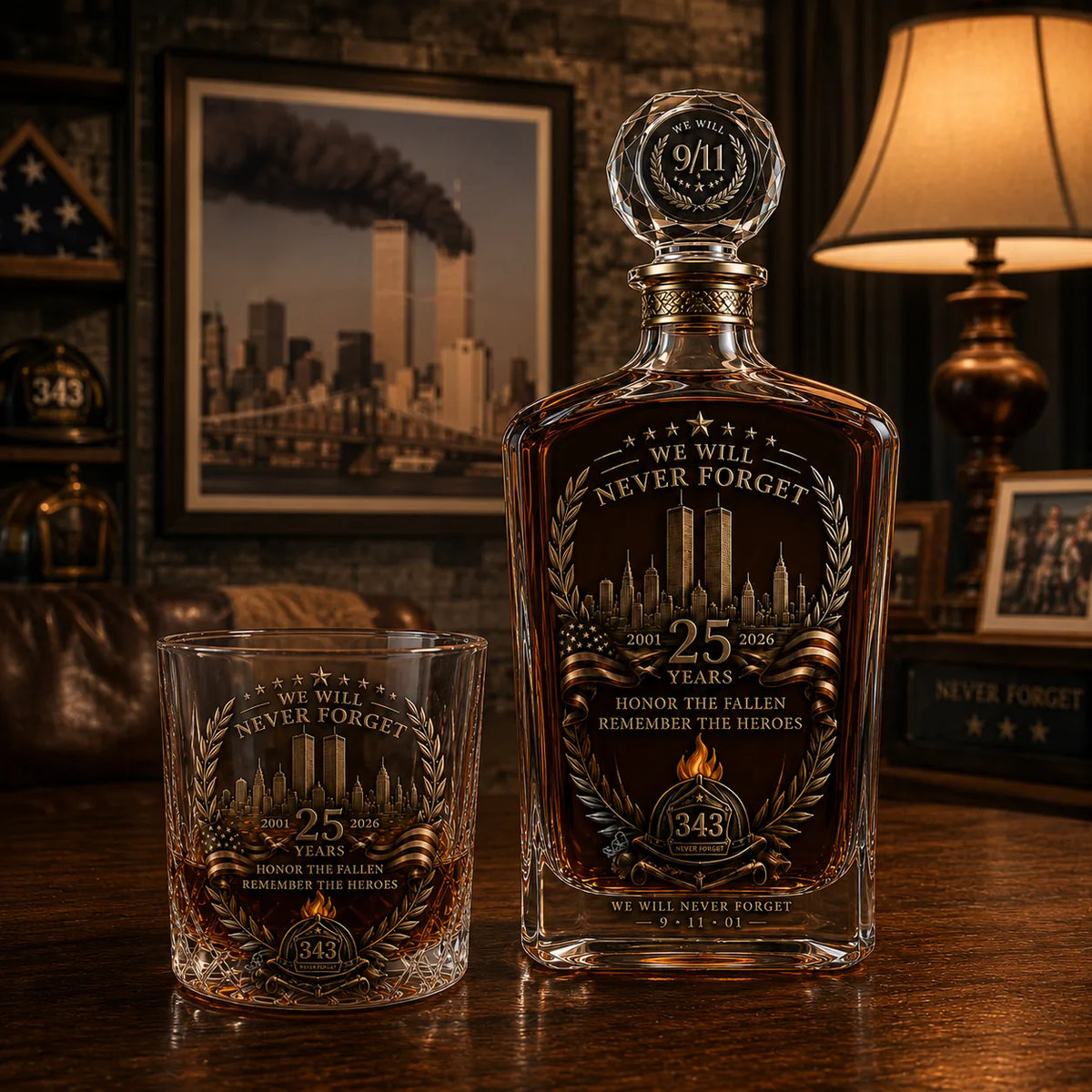9/11 25th Anniversary Memorial Decanter Gift Set – image 6