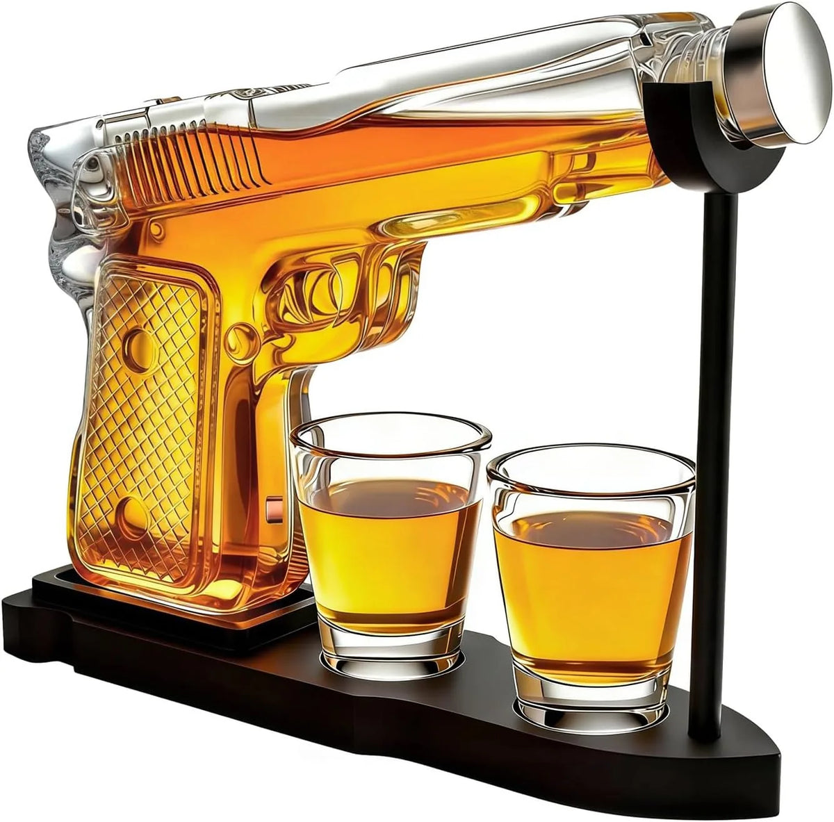 Glass Pistol Whiskey Decanter Gift Set – image 1