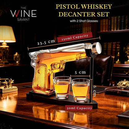 Glass Pistol Whiskey Decanter Gift Set – image 2