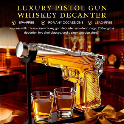 Glass Pistol Whiskey Decanter Gift Set – image 3
