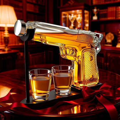 Glass Pistol Whiskey Decanter Gift Set – image 6