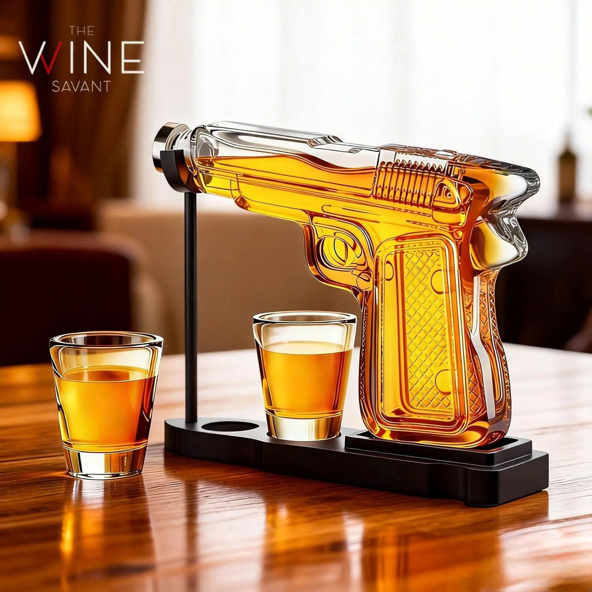 Glass Pistol Whiskey Decanter Gift Set – image 7