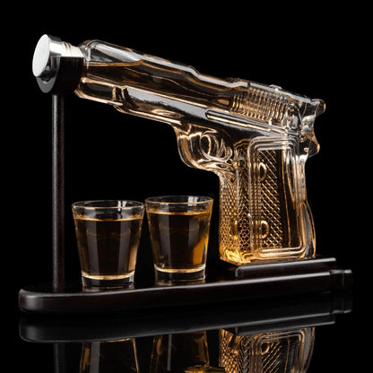 Glass Pistol Whiskey Decanter Gift Set – image 8