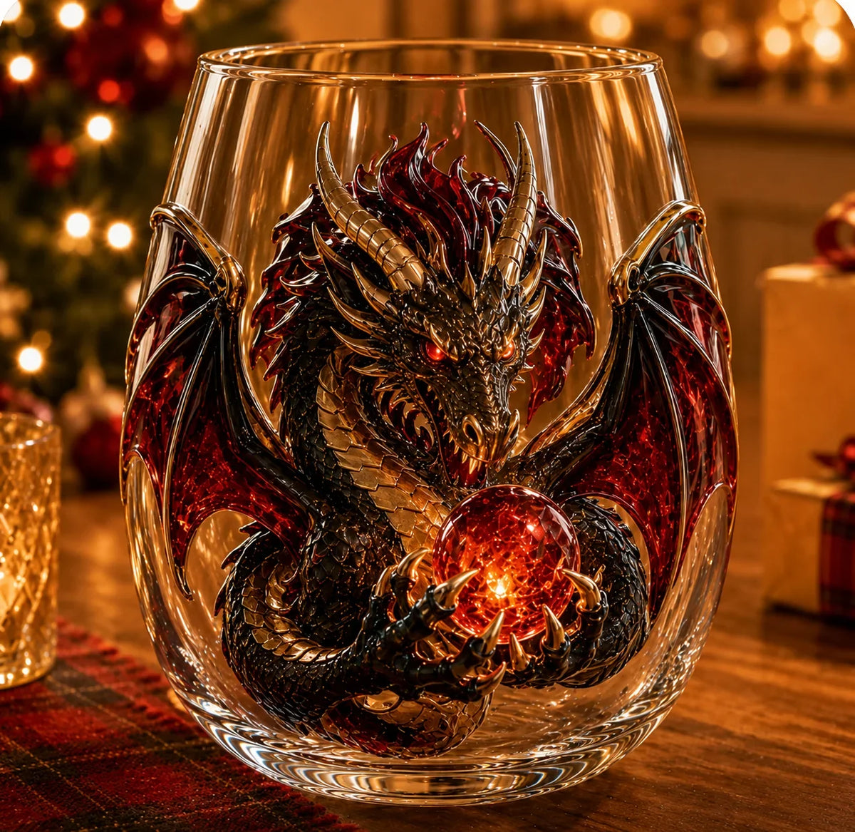3D Mythic Dragon Art Glass Cup – image 4