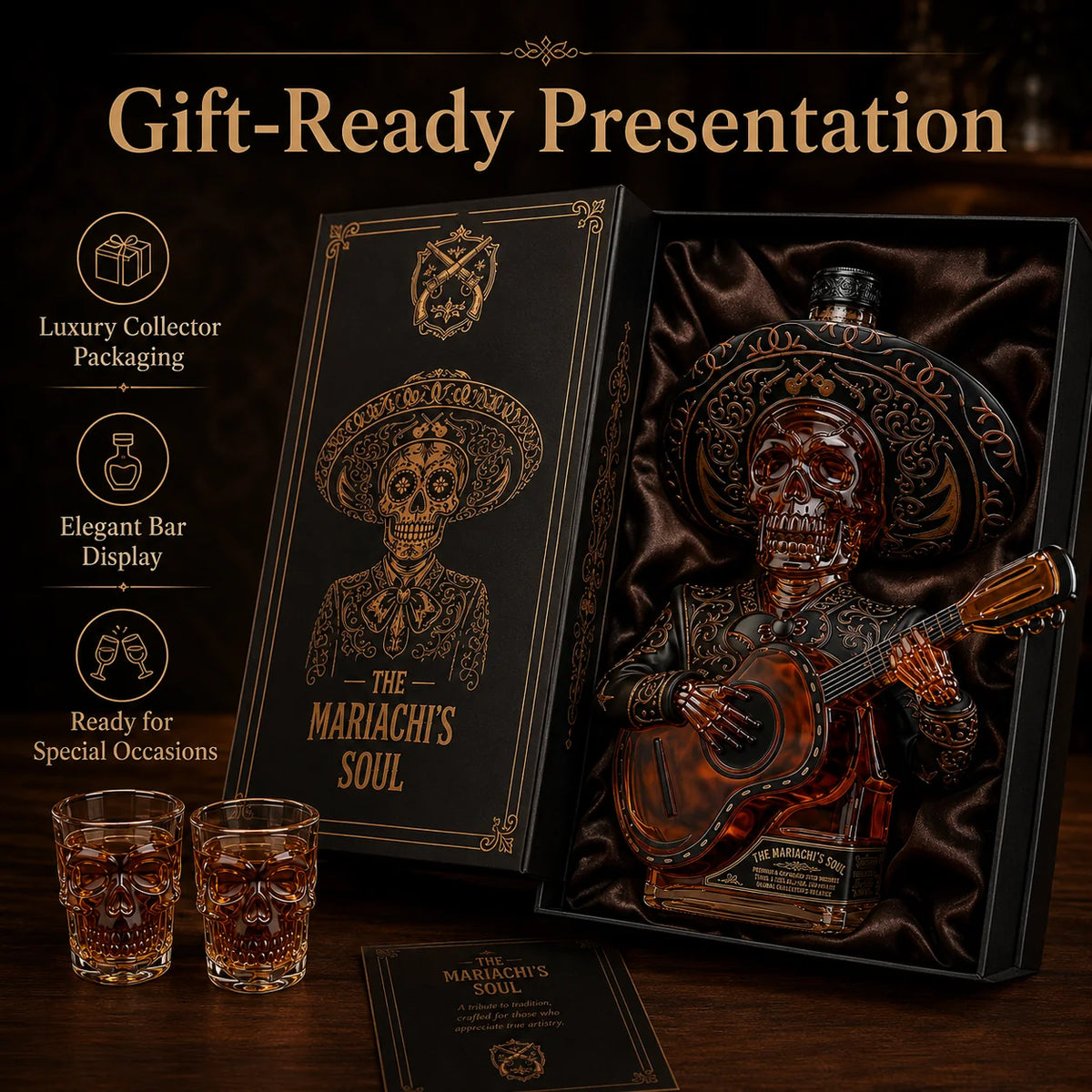 Mariachi Skeleton Decanter Set – image 4