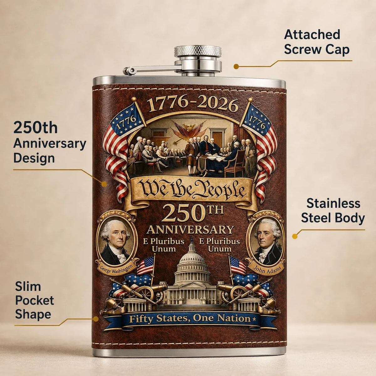 250th Anniversary Commemorative Whiskey Flask for Collectors – image 3